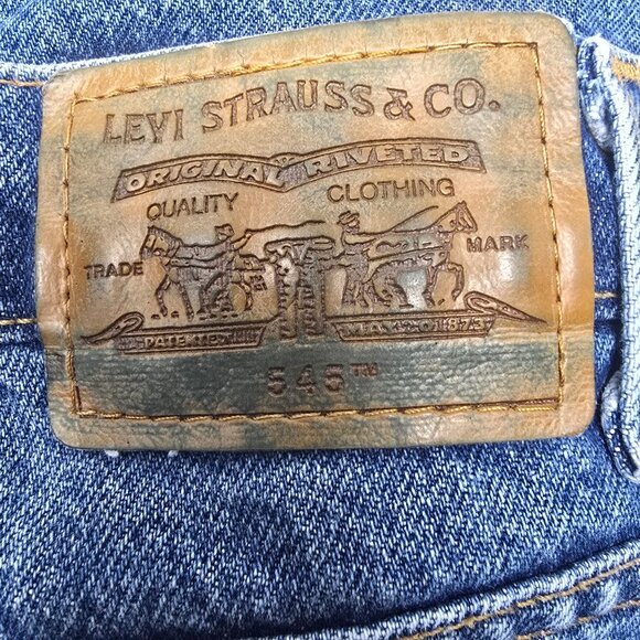 Vintage Levis 545 Denim Blue Jeans 44X32 Straight Leg Loose Fit - Picture 6 of 6